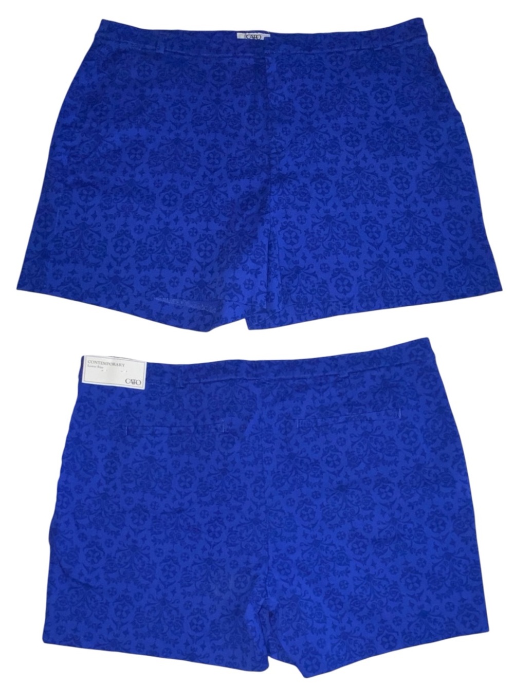Cato Contemporary 35x4 Low Rise Blue Floral Summer Shorts NWT Women’s 12
